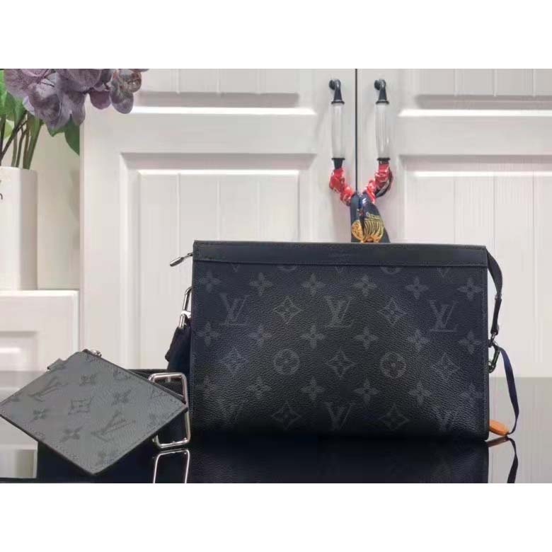 Louis Vuitton Monogram Eclipse Canvas Sunrise Gaston Wearable Wallet  Crossbody Bag - Yoogi's Closet