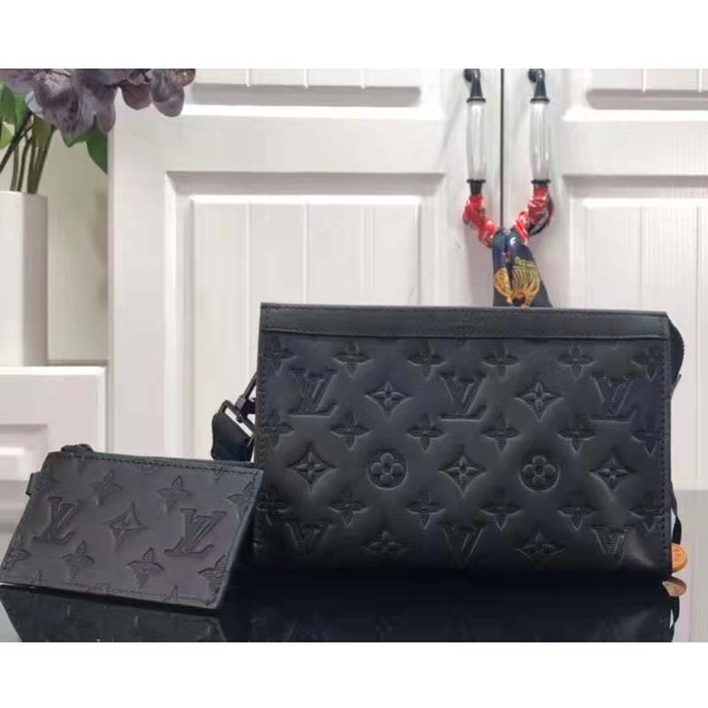 Louis Vuitton Black Monogram Shadow Leather Gaston Wearable Wallet