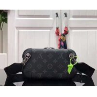 Louis Vuitton LV Unisex Horizon Clutch Black Monogram Eclipse Coated Canvas Textile Cowhide (11)