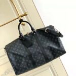 Louis Vuitton LV Unisex Keepall Bandoulière 45 Travel Bag Grey Coated Canvas Cowhide - Image 2