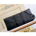 Louis Vuitton LV Unisex Keepall Bandoulière 45 Travel Bag Grey Coated Canvas Cowhide - Image 5