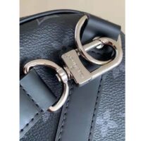 Louis Vuitton LV Unisex Keepall Bandoulière 45 Travel Bag Grey Coated Canvas Cowhide (2)