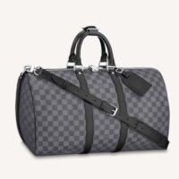 Louis Vuitton LV Unisex Keepall Bandoulière 45 Travel Bag Grey Damier Graphite Canvas (1)