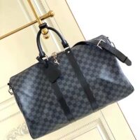 Louis Vuitton LV Unisex Keepall Bandoulière 45 Travel Bag Grey Damier Graphite Canvas (1)