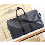 Louis Vuitton LV Unisex Keepall Bandoulière 45 Travel Bag Grey Damier Graphite Canvas - immagine 4