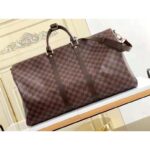 Louis Vuitton LV Unisex Keepall Bandoulière 55 Brown Coated Canvas Cowhide Leather - Imagen 3
