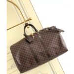 Louis Vuitton LV Unisex Keepall Bandoulière 55 Brown Coated Canvas Cowhide Leather - Imagen 2