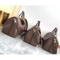 Louis Vuitton LV Unisex Keepall Bandoulière 55 Brown Coated Canvas Cowhide Leather (13)