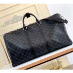 Louis Vuitton LV Unisex Keepall Bandoulière 55 Travel Bag Coated Canvas Cowhide – Image 3