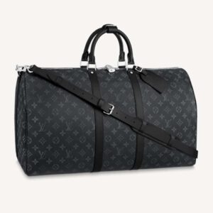 Louis Vuitton LV Unisex Keepall Bandoulière 55 Travel Bag Coated Canvas Cowhide