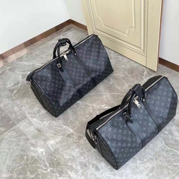 Louis Vuitton LV Unisex Keepall Bandoulière 55 Travel Bag Coated Canvas Cowhide (12)