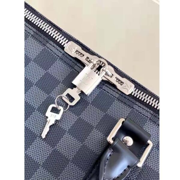 Louis Vuitton LV Unisex Keepall Bandoulière 55 Travel Bag Grey Damier Graphite Canvas (10)