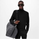 Louis Vuitton LV Unisex Keepall Bandoulière 55 Travel Bag Grey Damier Graphite Canvas - Image 14