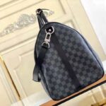Louis Vuitton LV Unisex Keepall Bandoulière 55 Travel Bag Grey Damier Graphite Canvas - Image 7