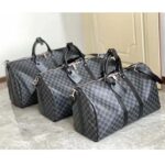 Louis Vuitton LV Unisex Keepall Bandoulière 55 Travel Bag Grey Damier Graphite Canvas - Image 8