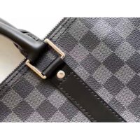 Louis Vuitton LV Unisex Keepall Bandoulière 55 Travel Bag Grey Damier Graphite Canvas (16)