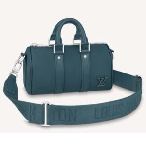 Louis Vuitton LV Unisex Keepall XS Blue Aerogram Cowhide Leather Textile Lining