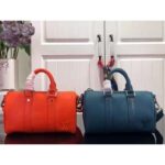 Louis Vuitton LV Unisex Keepall XS Blue Aerogram Cowhide Leather Textile Lining - immagine 8