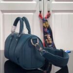 Louis Vuitton LV Unisex Keepall XS Blue Aerogram Cowhide Leather Textile Lining - immagine 6