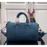 Louis Vuitton LV Unisex Keepall XS Blue Aerogram Cowhide Leather Textile Lining - immagine 5