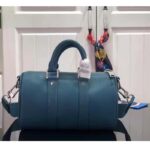 Louis Vuitton LV Unisex Keepall XS Blue Aerogram Cowhide Leather Textile Lining - immagine 3