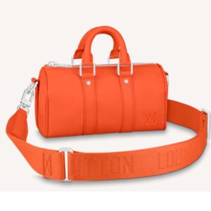 Louis Vuitton LV Unisex Keepall XS Orange Aerogram Cowhide Leather Textile Lining