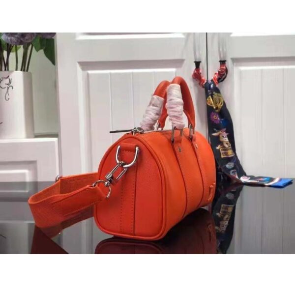 Louis Vuitton LV Unisex Keepall XS Orange Aerogram Cowhide Leather Textile Lining (10)