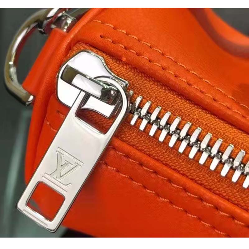 Auth Louis Vuitton 2WAY Bag LV Aerogram Keepall XS M81004 Volcano Orange