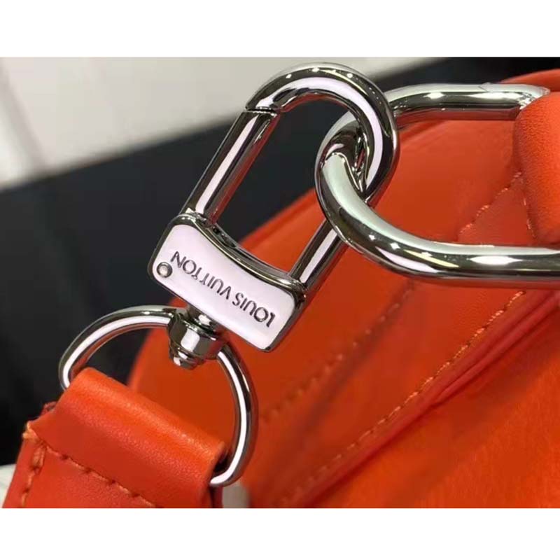 LOUIS VUITTON Grained Calfskin Aerogram Keepall XS Orange 1202430