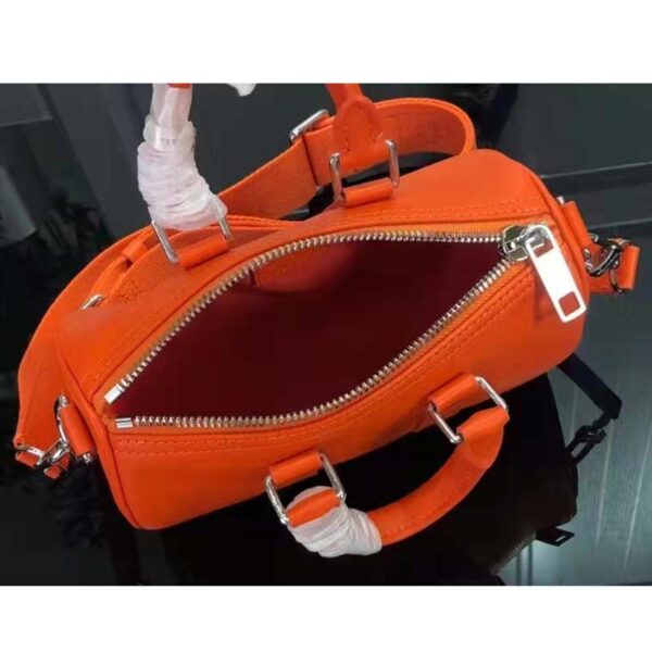 Louis Vuitton LV Unisex Keepall XS Orange Aerogram Cowhide Leather Textile Lining (8)
