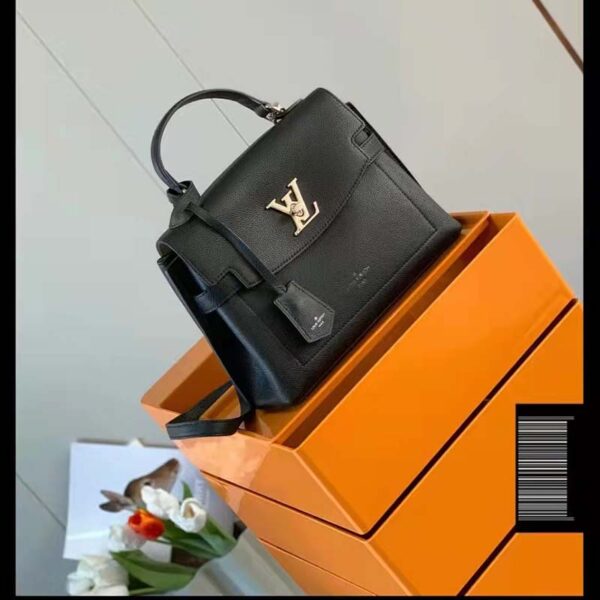 Louis Vuitton LV Unisex Lockme Ever BB Handbag Black Soft Calfskin (2)