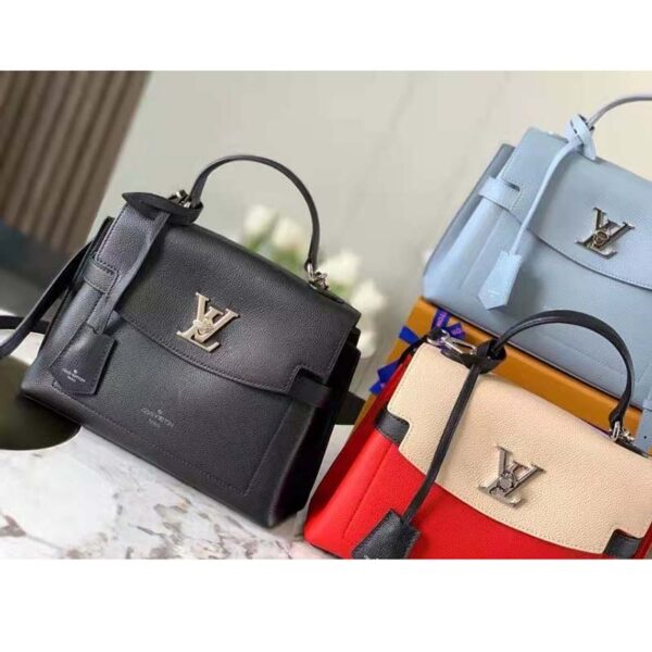 Louis Vuitton LV Unisex Lockme Ever BB Handbag Black Soft Calfskin (3)