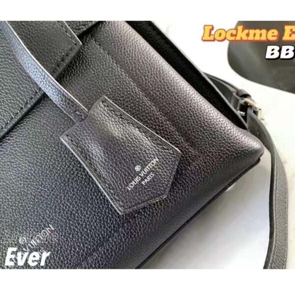 Louis Vuitton LV Unisex Lockme Ever BB Handbag Black Soft Calfskin (4)