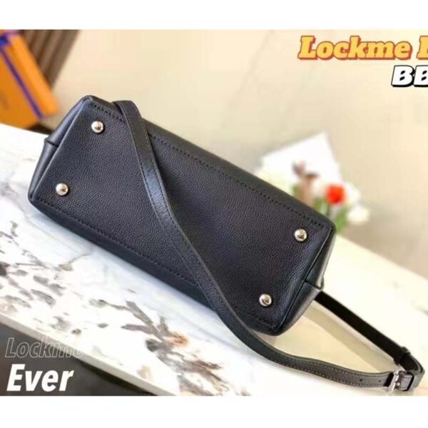 Louis Vuitton LV Unisex Lockme Ever BB Handbag Black Soft Calfskin (5)