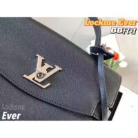 Louis Vuitton LV Unisex Lockme Ever BB Handbag Black Soft Calfskin (11)