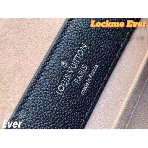 Louis Vuitton LV Unisex Lockme Ever BB Handbag Black Soft Calfskin (8)