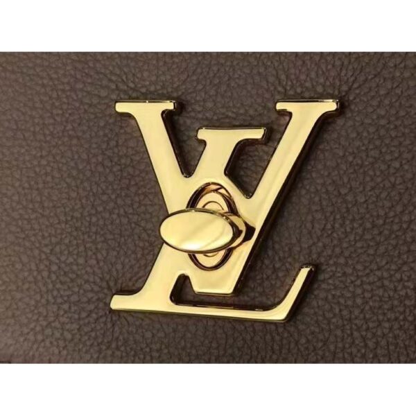 Louis Vuitton LV Unisex Lockme Ever MM Handbag Beige Soft Grained Calfskin (4)