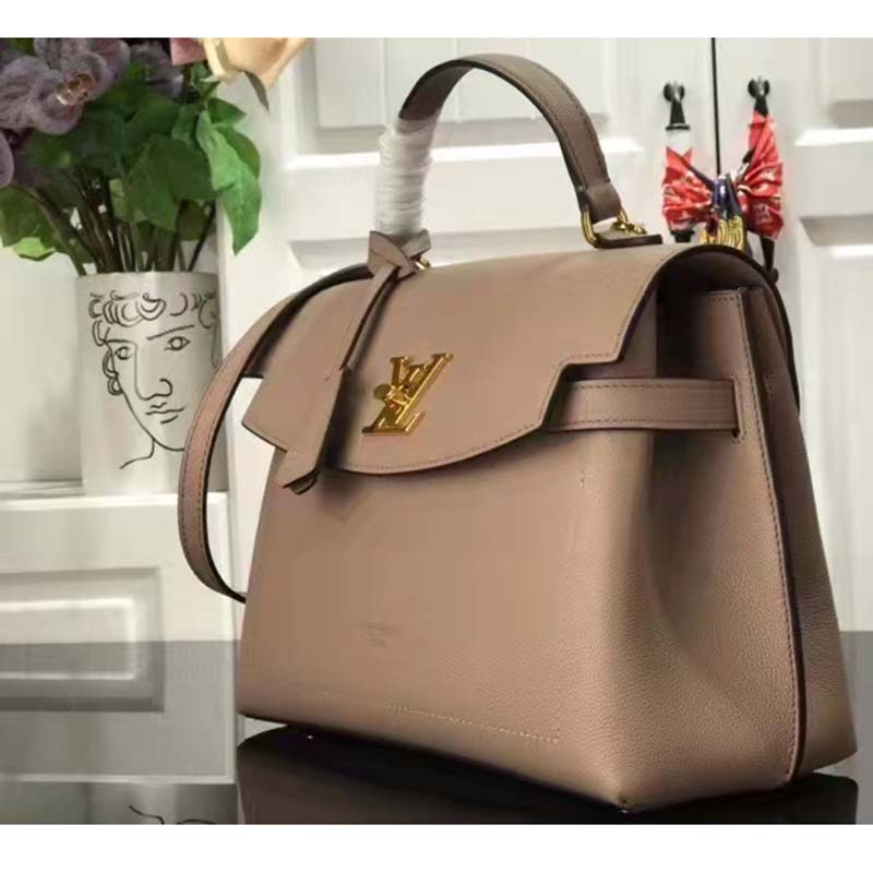 Louis Vuitton Greige Soft Calfskin Lockme Ever MM