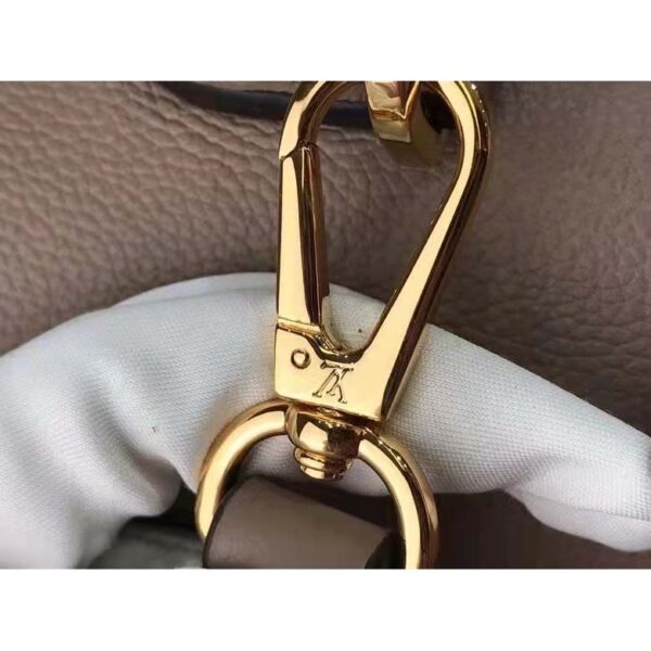 Louis Vuitton LV Unisex Lockme Ever MM Handbag Beige Soft Grained Calfskin (8)