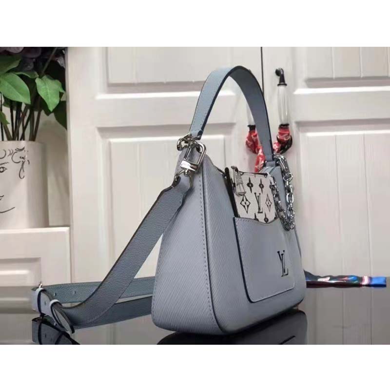 6733/LOUIS VUITTON MARELLE BLUE NUAGE M59486 EPI SHOULDER crossbody women LV