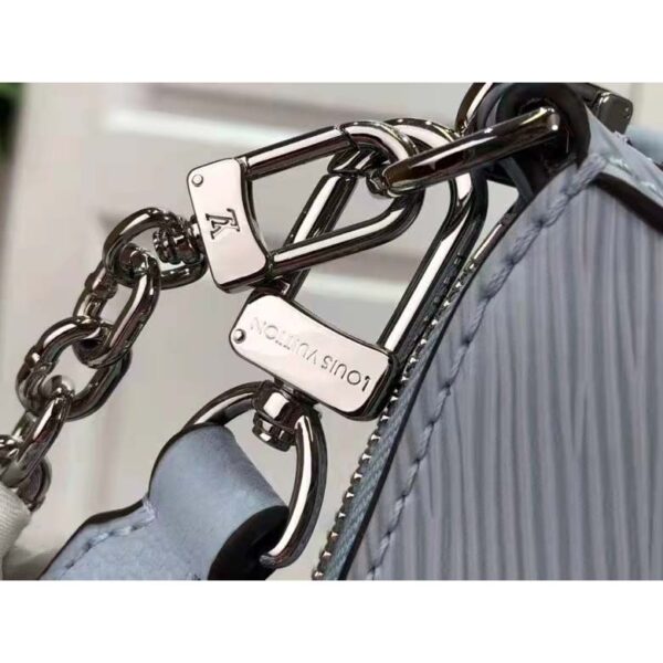 Louis Vuitton LV Unisex Marelle Handbag Blue Epi Grained Cowhide Leather Canvas (6)