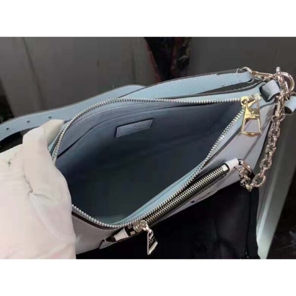 Louis Vuitton LV Unisex Marelle Handbag Blue Epi Grained Cowhide Leather Canvas (7)