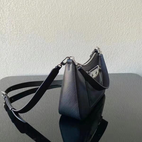 Louis Vuitton LV Unisex Marelle Handbag Quartz Black Epi Grained Cowhide Canvas (15)