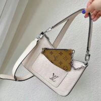 Louis Vuitton LV Unisex Marelle Handbag Quartz White Epi Grained Cowhide Canvas