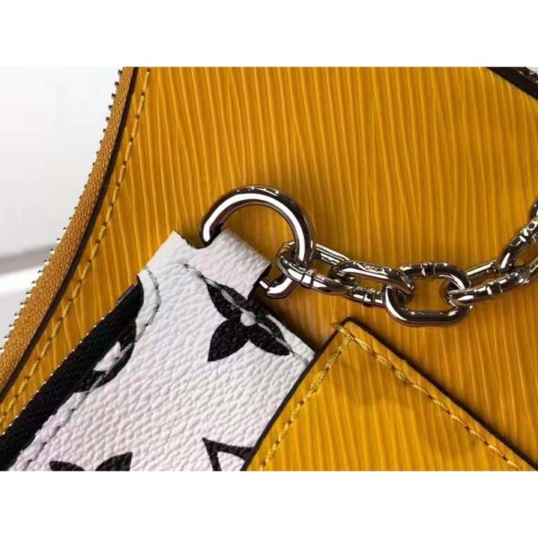 Louis Vuitton LV Unisex Marelle Handbag Yellow Epi Grained Cowhide Leather Canvas (5)