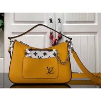 Louis Vuitton LV Unisex Marelle Handbag Yellow Epi Grained Cowhide Leather Canvas (12)