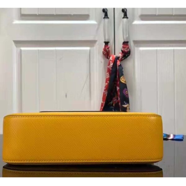 Louis Vuitton LV Unisex Marelle Handbag Yellow Epi Grained Cowhide Leather Canvas (9)