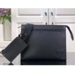 Louis Vuitton LV Unisex Messenger Voyage Black Aerogram Cowhide Leather Textile Lining - Bild 2