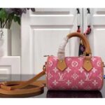 Louis Vuitton LV Women Nano Speedy Monogram Jacquard Denim Pink Cowhide Leather - Image 2