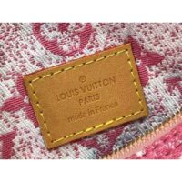 Louis Vuitton LV Unisex Nano Speedy Monogram Jacquard Denim Pink Cowhide Leather (2)